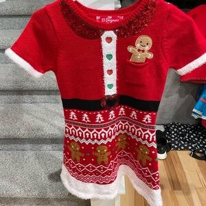 Jolly Sweaters Girls Christmas Novelty Sweater Dress, Sizes Large 10-12
